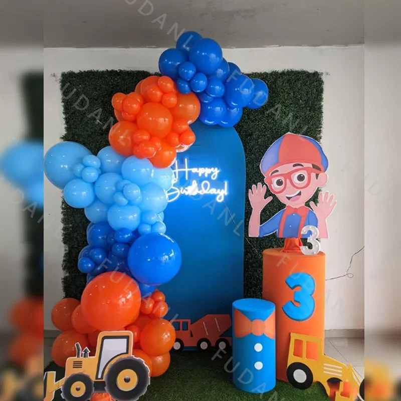 98pcs Blippi English Teacher Theme Arch Kit Holiday Birthday Shower Gifts Baby Enlightenment Colourful Party Decorations Balloon