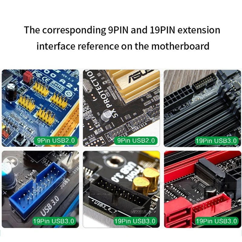 9Pin USB Hub Connector USB Splitter 1 To 3 USB2.0 9Pin Header Board Cable For Water Cooling For RGB LED Fan Speed Test Durable
