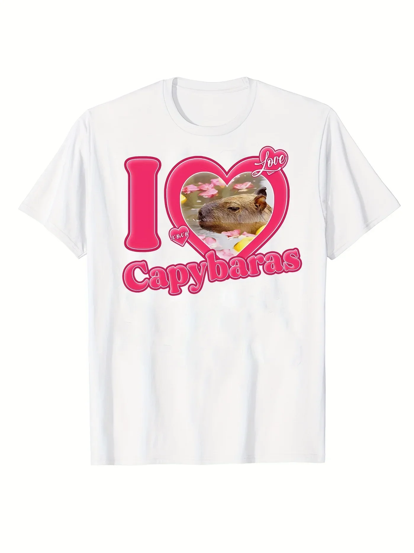 

"I Love Capybaras" Men's Casl Short Sve Crew Neck T-Shirt Men's Tee Outfits Summer Clothing