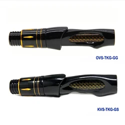 Fishing rod spinning reel seat OVS KVS body color black glossy aluminum colorful crown screw down nut,with inner carbon tube
