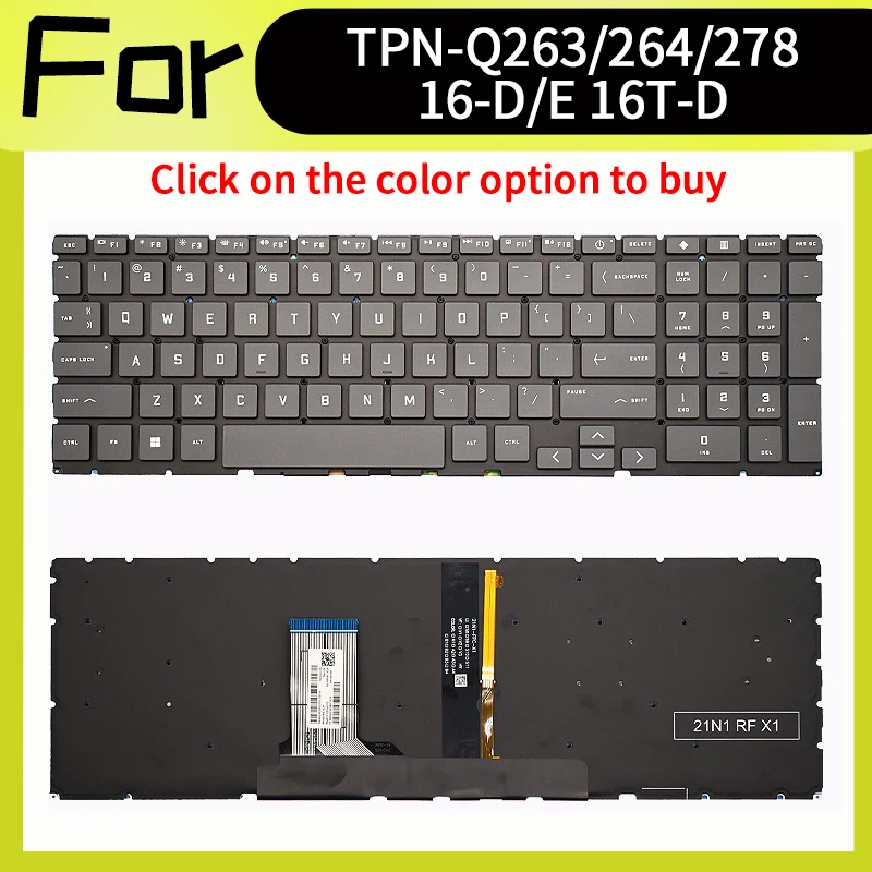 New US Keyboard For hp Victus 7/8/9 TPN-Q263 TPN-Q264 TPN-Q278 16-D 16-E 16T-D 15-FA