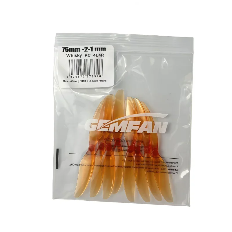 Rotor de duas lâminas Ganfeng 75mm para modelo de veículos aéreos não tripulados copo oco para frente e para trás furo de 1mm/1,5mm