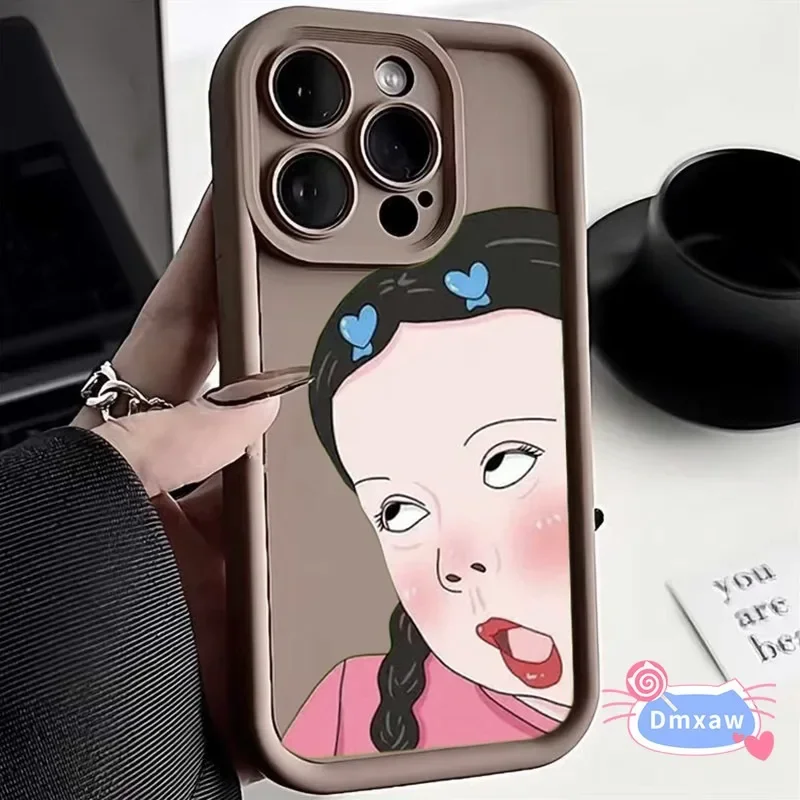 For Infinix Hot 50 50i Zero 40 30 Tecno Spark 30C Go 1 9 Pop 9 Camon 30 Pro Pova 6 Neo Phone Case Funny Cute Girl Cover