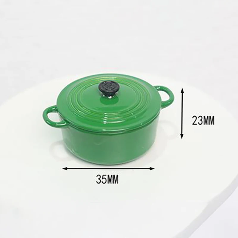 Dollhouse Miniature Pot Boiler Pan With Lid Kettle Kitchen Utensil Cooking Ware For Doll House Decor Kids Pretend Play Toys