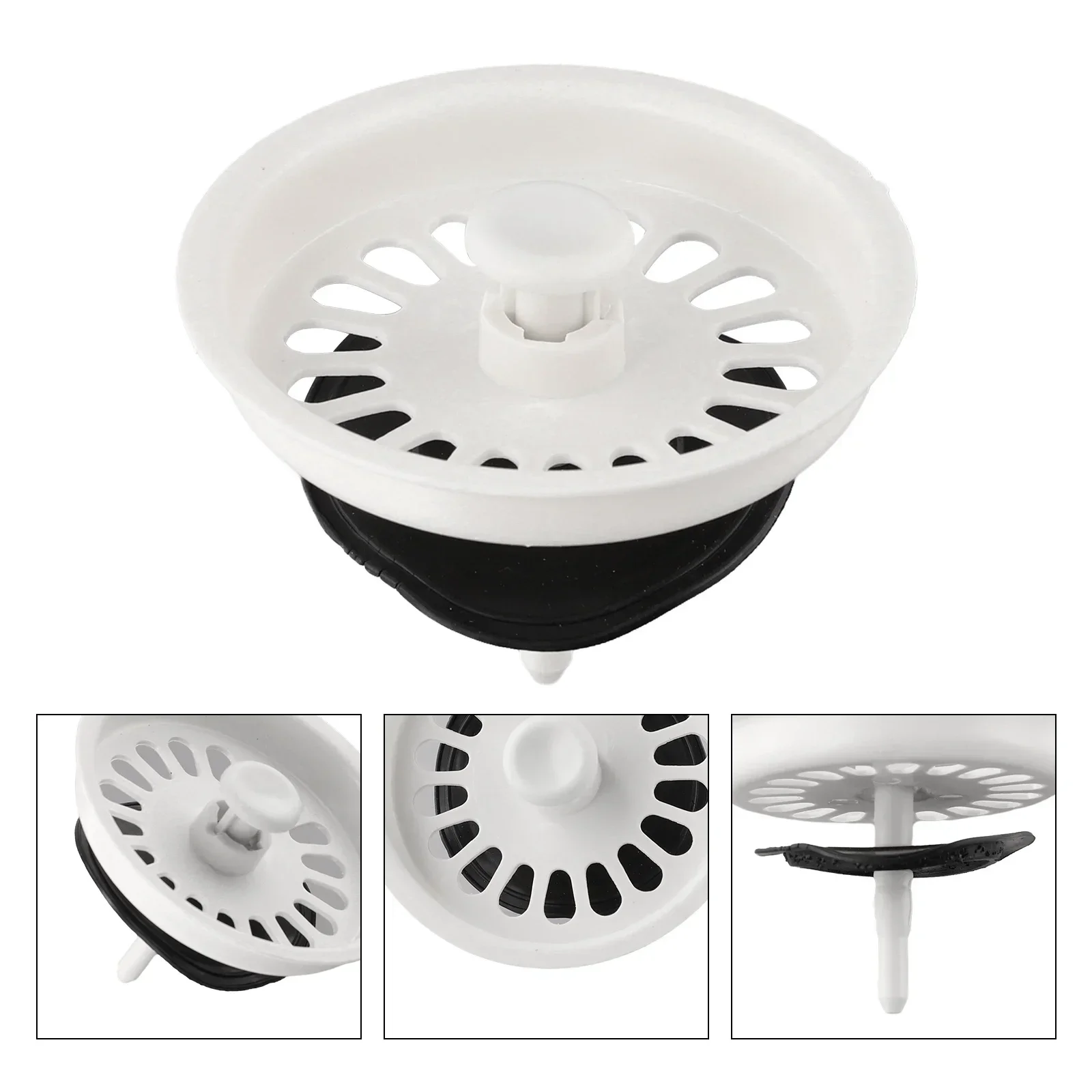 Strainer Plug Kitchen Sink Cover Kitchen Water Drain 1pc 80mm Cover Plastic Strainer Plug Tight Seal Water Drain