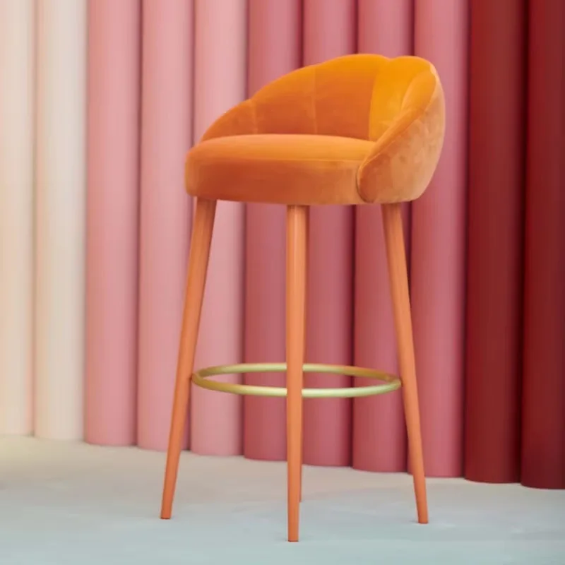 Simple Modern Birch Frame Solid Wood Bar Stool Nordic Designer Model Commercial & Home Use Bar Chair for Coffee Shops