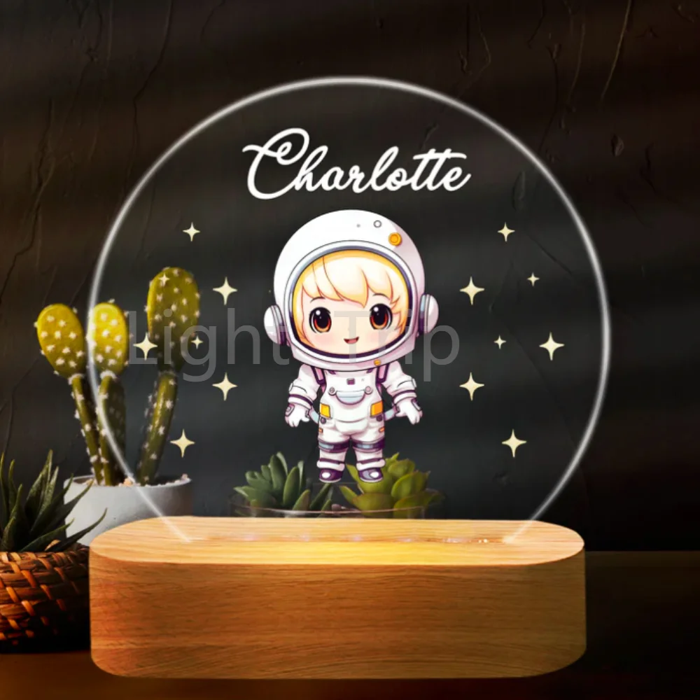 Baby Space Night Light Printed Teddy Bear stars Name Lamp Nursery Lamp Light Baby Boy Nursery Name Sign Night Light For Boys