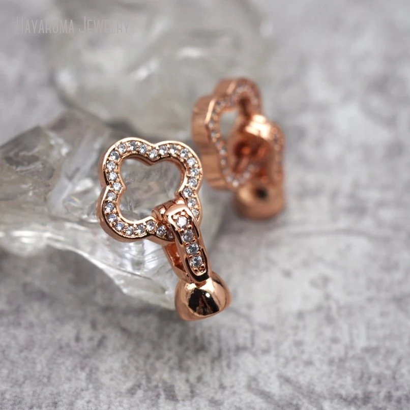 

5Pcs Cross Crisscross Rose Gold Color Jesus Christian Metal Clear Cubic Zirconia Accessory Clasps
