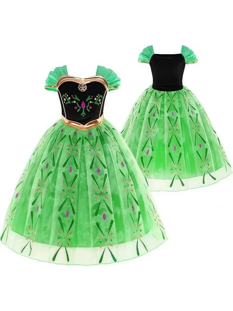 2025Halloween Robe de danse de Princess Cosplay pour filles vertes