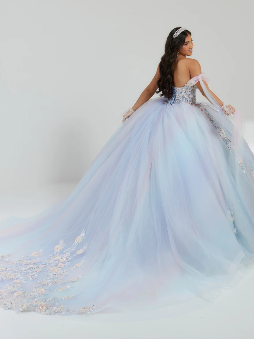 Vestido para quinceañeras azul personalizado, vestido De baile con flores espaguetis, apliques con cuentas, dulce 15, Vestidos De 15 Años YQD155, 2023