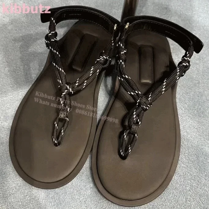 Genuine Leather Beach Sandals Clip Round Toe Flat with Mixed Color Outdoor Summer Fashion Elegant Concise Sexy Women Shoes New