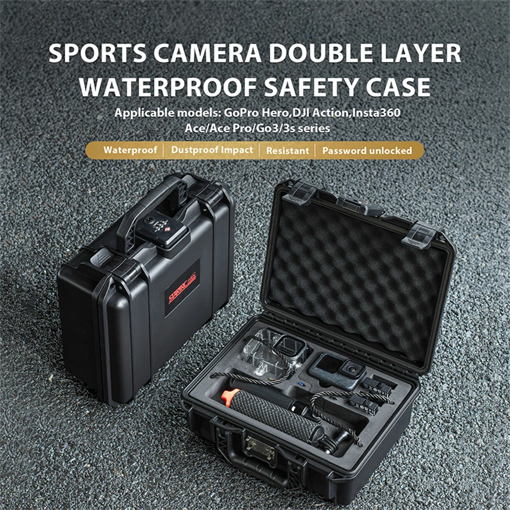 

Hard Shell Camera Accessories Storage Box Portable Waterproof Carrying Case Compatible For DJI Action4/GO3/3S and Accessories