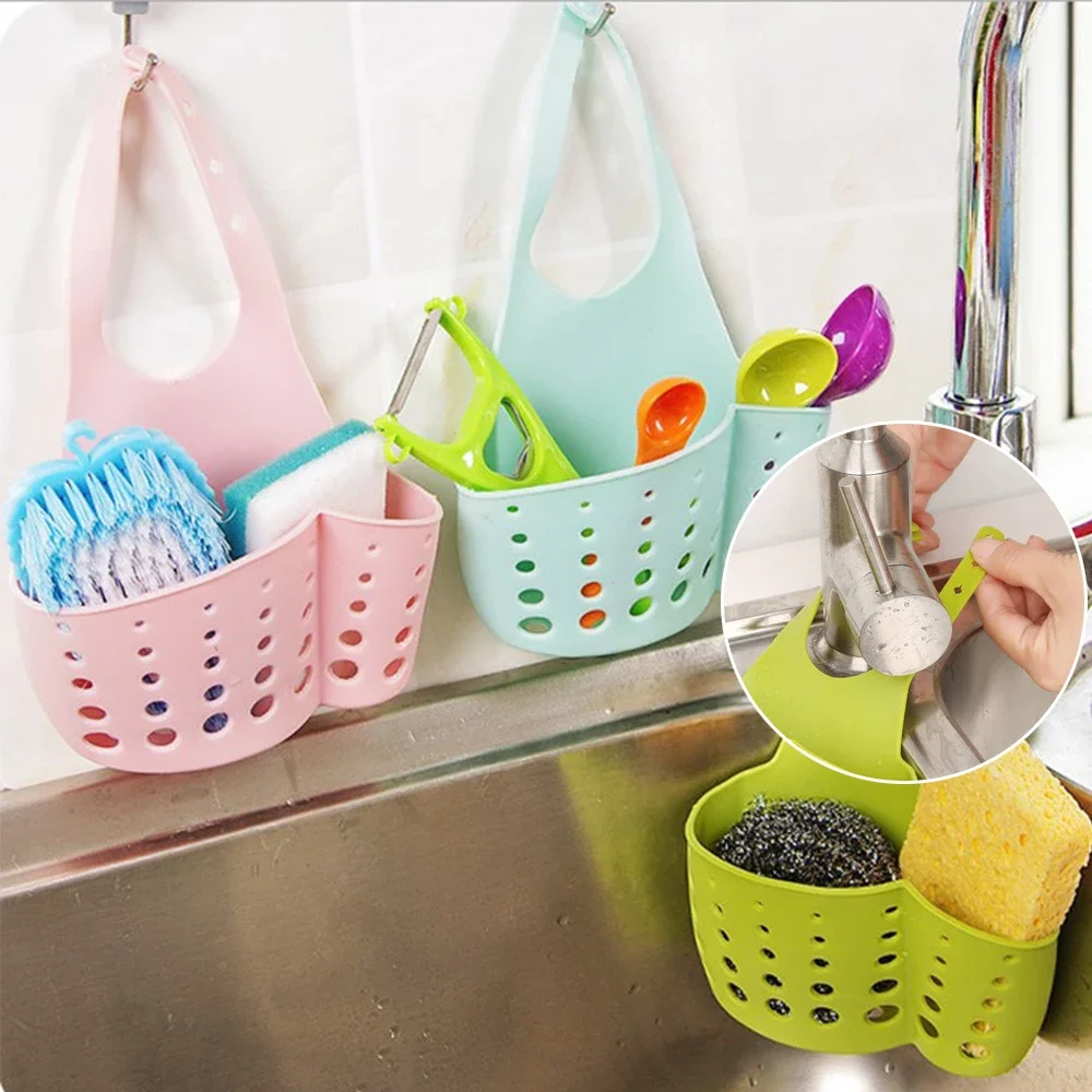 

Home Storage Drainage Basket Creative Adjustable Snap-in Sink Shelf Faucet Drainage Storage Basket Kitchen Accessories Organizer