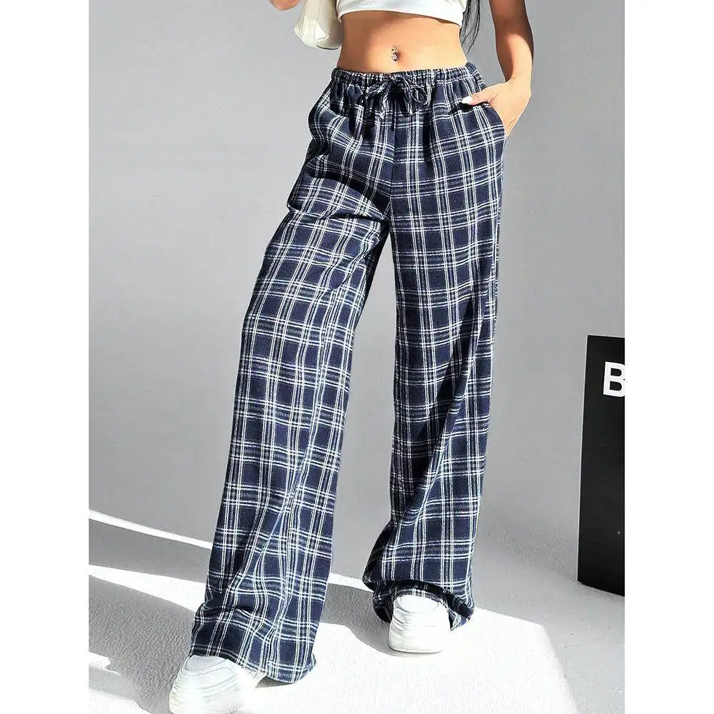 

Women's Casual Pants 2025 New Style Loose Fit Drawstring Pocket Versatile Long Trousers Comfortable Loose Waist Other Material