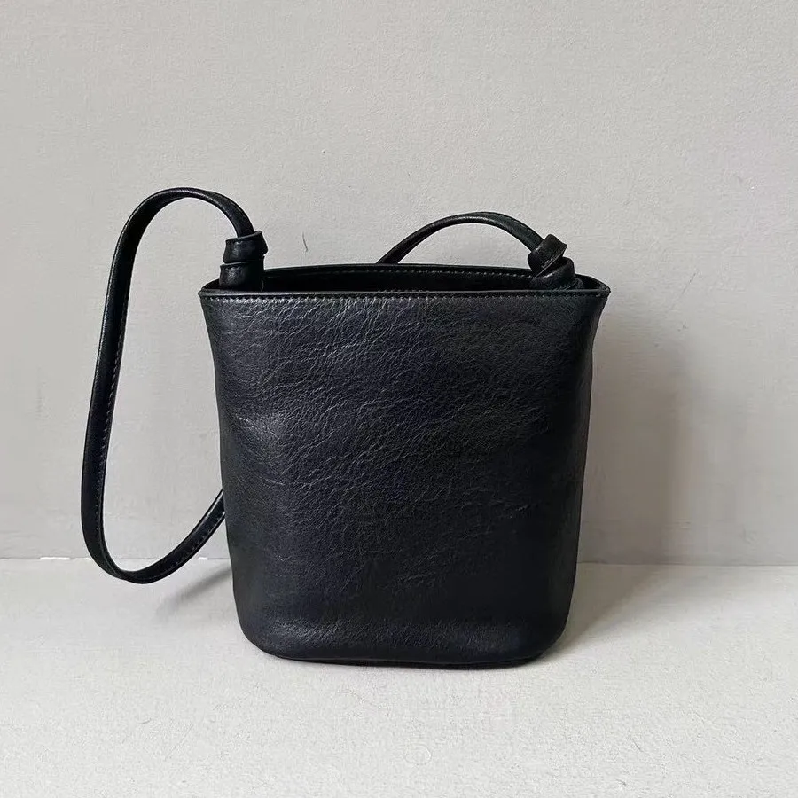 

2026 Vegetable-tanned Sheepskin Bucket Genuine Leather Armpit, Handbag, Single-shoulder Designer Luxury Bag