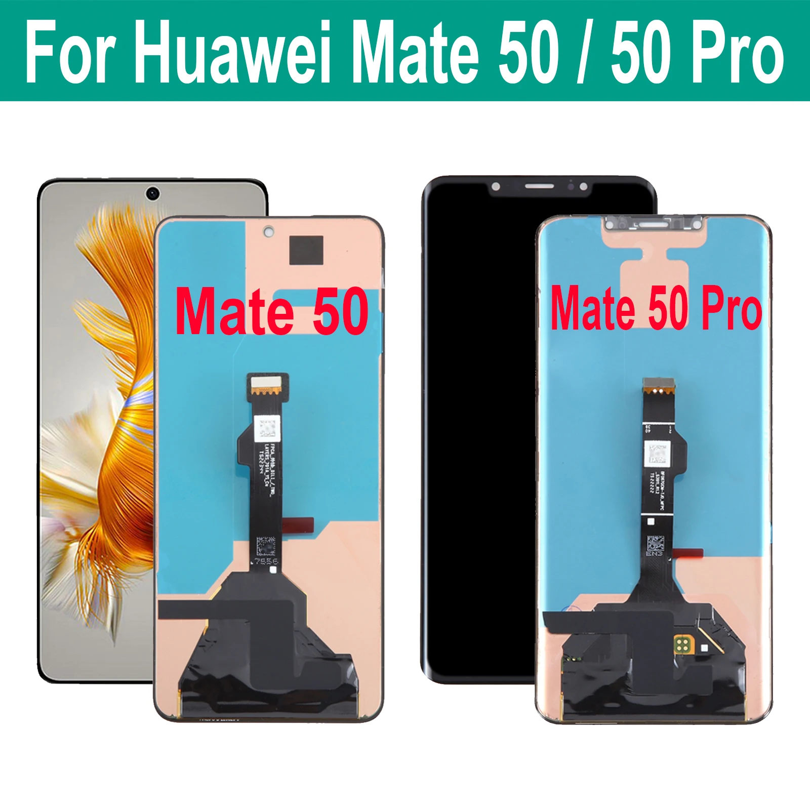 OLED LCD Display Touch Screen Digitizer Assembly For Huawei Mate 50 Pro CET-AL00 CET-LX9 DCO-AL00 DCO-LX9