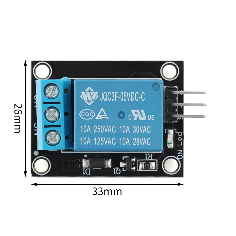1/2/5/10PCS 5V 1 Channel Relay Module With Optocoupler KY-019 SRD-05VDC-SL-C with NO/NC Contact For Ardu+ino Appliance Control