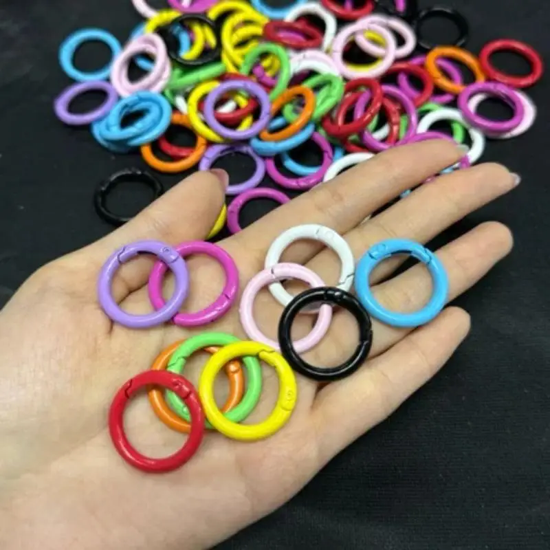 Feder-O-Schnalle 23mm 50 Stück Zinklegierung Lackierte Oberfläche Runde Öffnungsverschlüsse für DIY Schlüsselanhänger Schmuck Geschenkzubehör – Detail 6