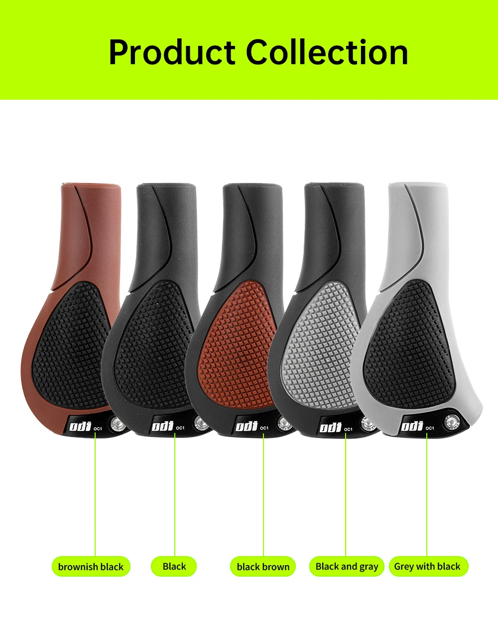 ODI OC1 Bicycle Grips 22.2mm Large Pad Bike Handlebar Cover MTB Anti-Slip Grips Ergonomic Cycling Rubber Ball Handle Accessories