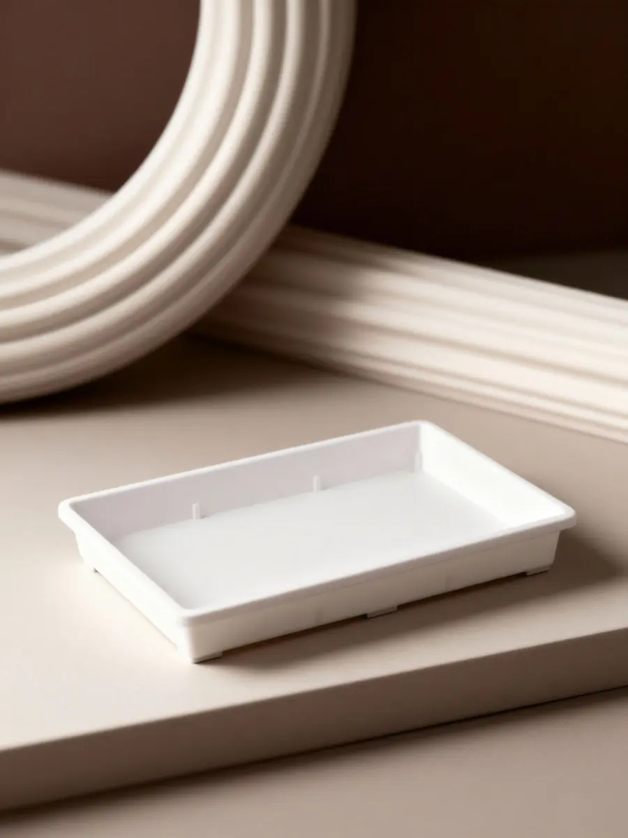 2Pcs Flower Pot Tray Plastic Plant Saucer Rectangular Water Drainage Drip Tray for Indoor Outdoor Pots Bonsai Gardening