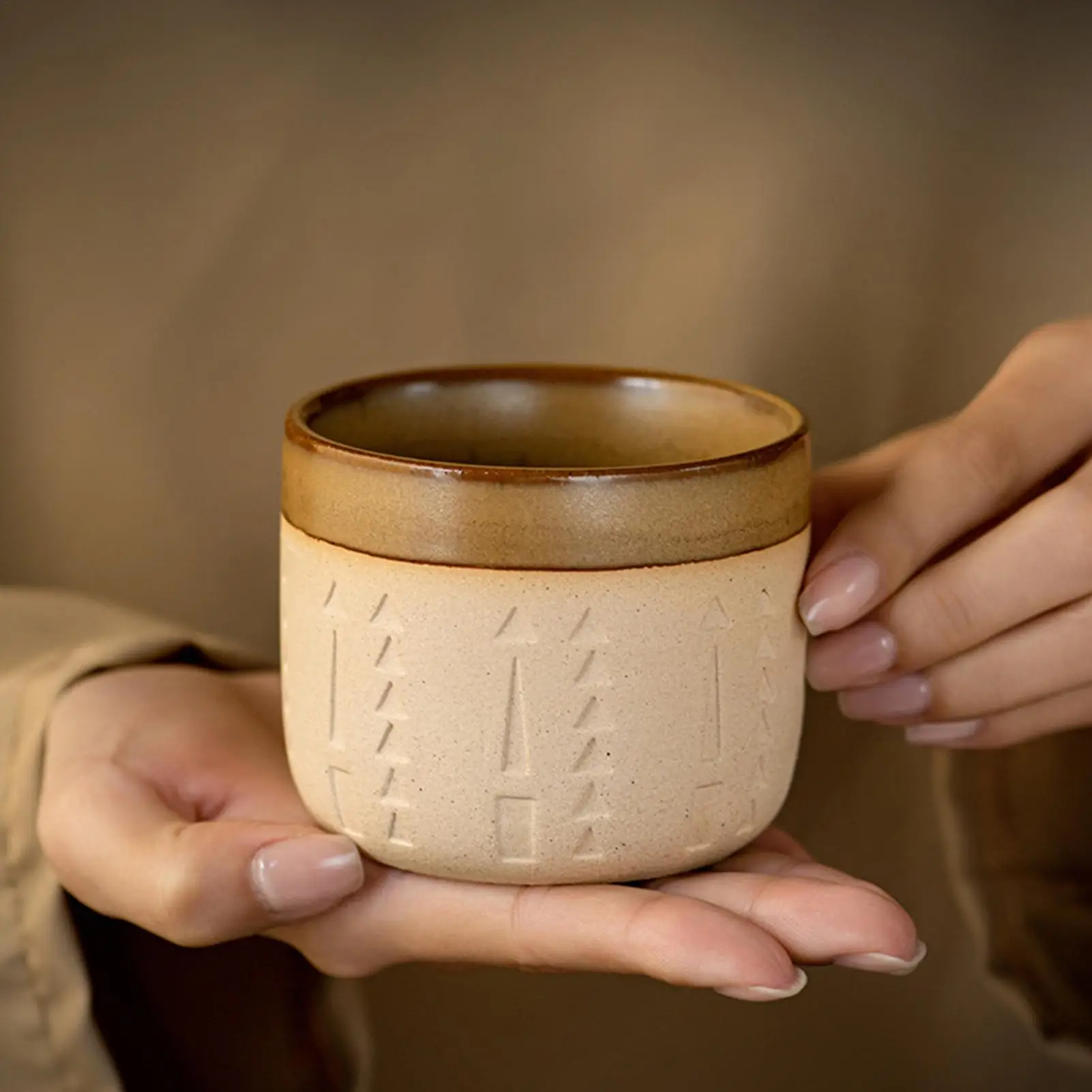 250ml Vintage Middle Eastern Arabian Architecture Relief Pottery Coffee Mug Latte Espresso Cup Milk Juice Drink Chocolate Cup
