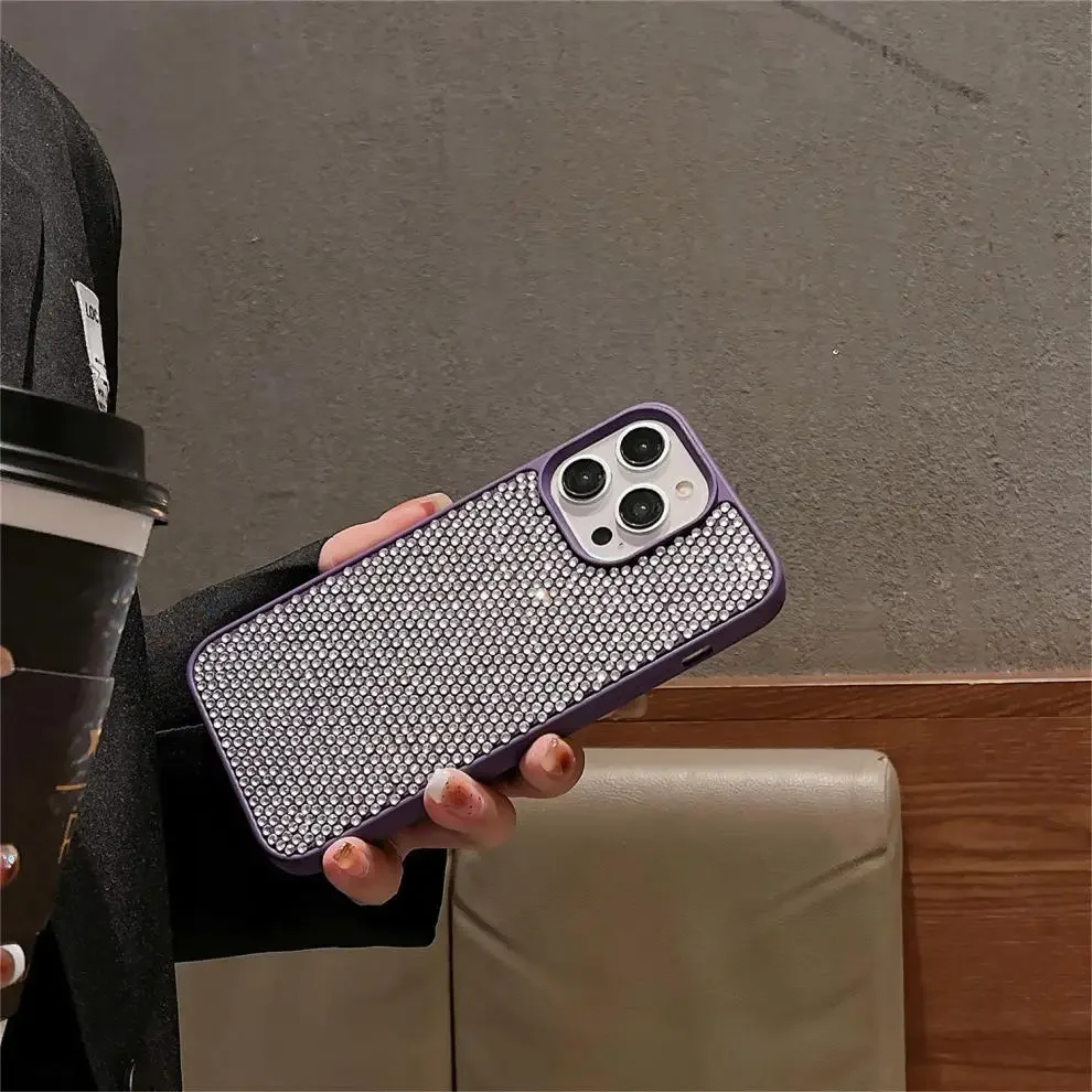 

Легкая роскошная дрель со стразами для Apple 15 pro max, чехол для телефона iPhone 14, полная дрель 13, полная упаковка 12, женский, против падения