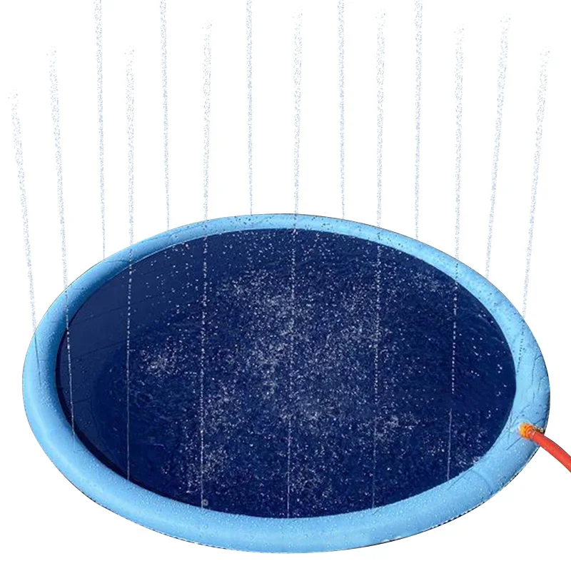 Homely Inflatable Splash Mat Water Spray Fun PVC Outdoor Dog Sprinkler Spray Pool Pad for Kids Backyard Pool