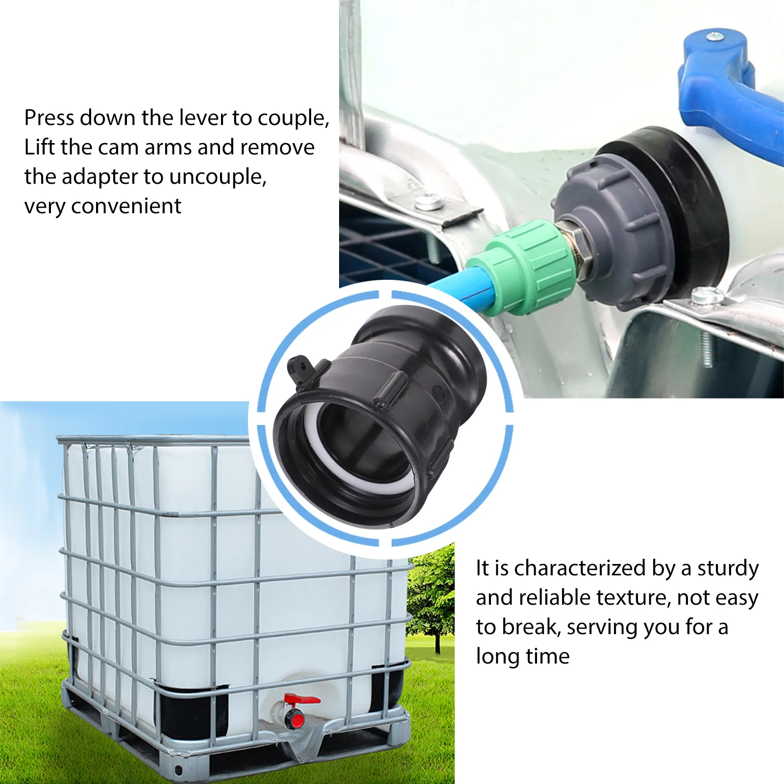 

Quick Connector Inch Camlock Fittings IBC Tote Tank Garden Hose Adapter Groove Couplings Ibc Tote Fittings Plastic