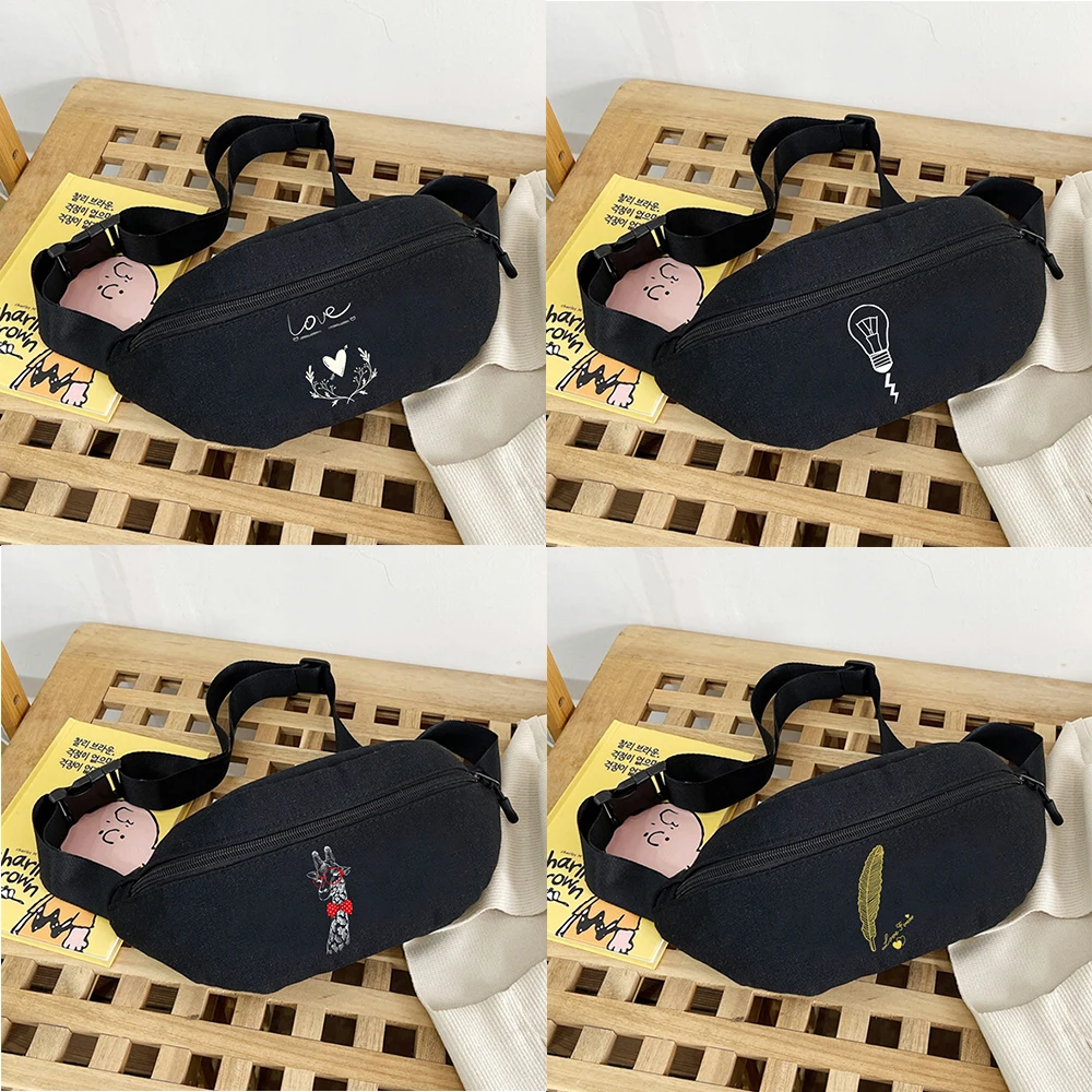 

Поясные сумки, повседневная многофункциональная сумка через плечо, уличные походные регулируемые поясные сумки, серия «белая картинка», модная сумка для телефона