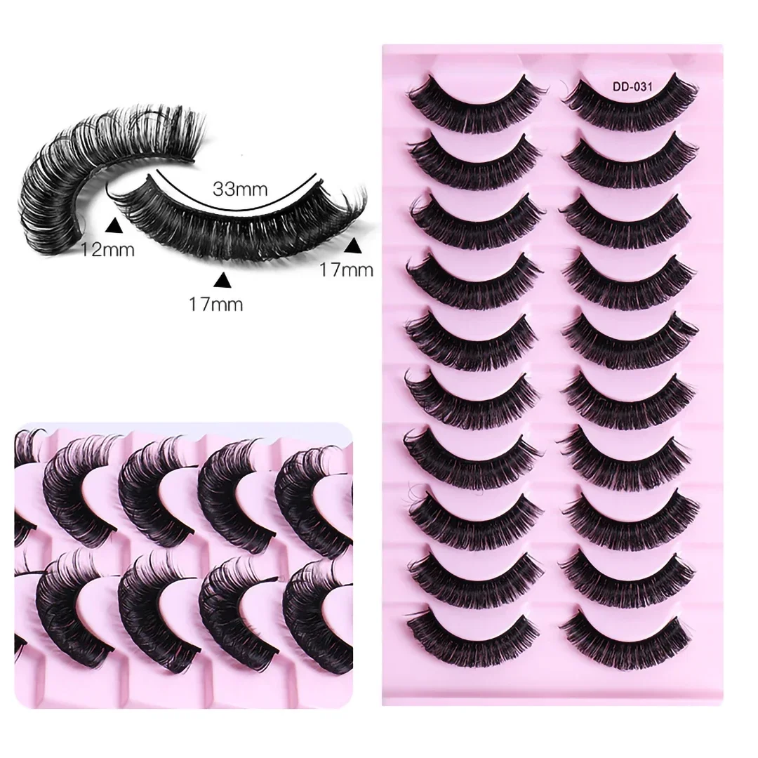 10 pairs Lashes Eyelashes Fake Eyelashes Russian Strip Lashes False Eyelashes Biche Eyes Extension Lashes