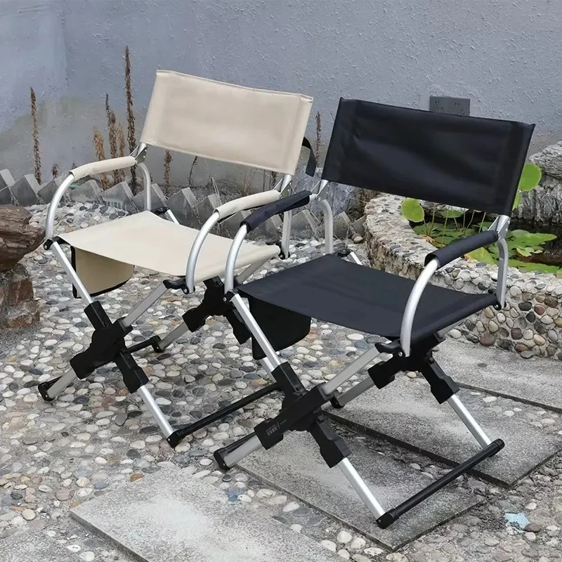 Outdoor Foldable Director Chair Aluminum Alloy Camping Beach Fishing Hiking Picnic Seat Portable Travel Furniture