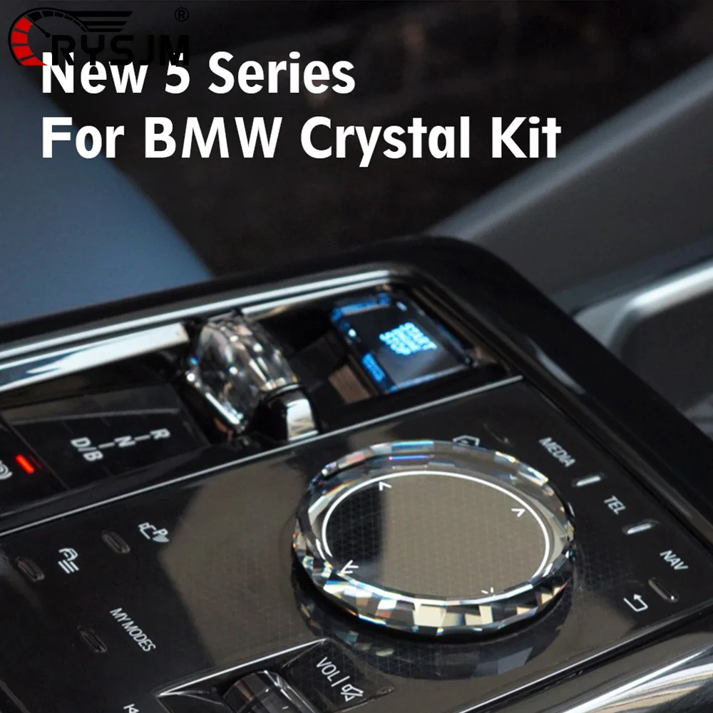 

4-piece Set Gear Shift Knob Crystal Kit Start Knob Set Glass Interior Vehicle Accessories For BMW New 5 Series 7 Series i5 i7 iX