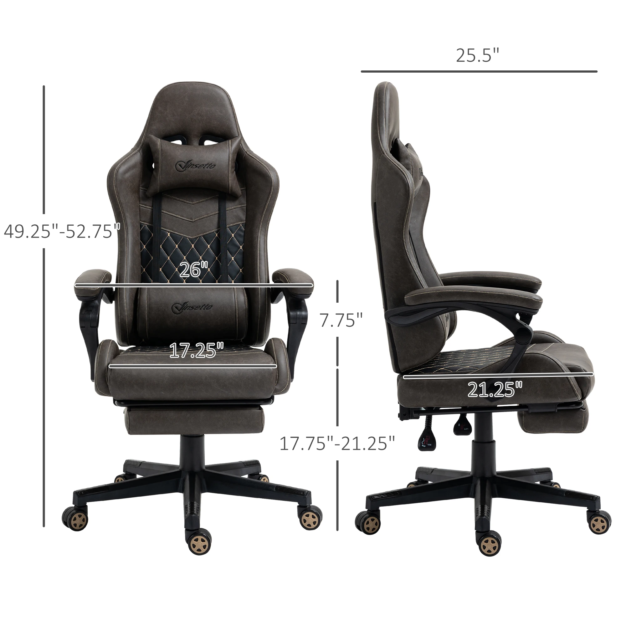 Adjustable High Back Gaming Chair Racing Office Recliner W/ Footrest, Pillow