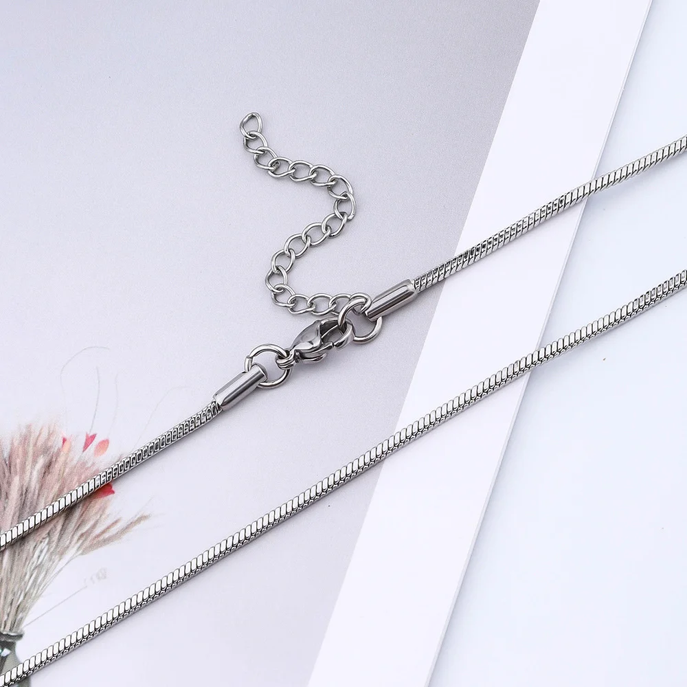 1,2 mm Edelstahl Quadratische Schlangenkette Halskette Hip-Hop Männer Schlüsselbeinkette Halskette Mode Street-Schmuck Accessoires – Detail 4