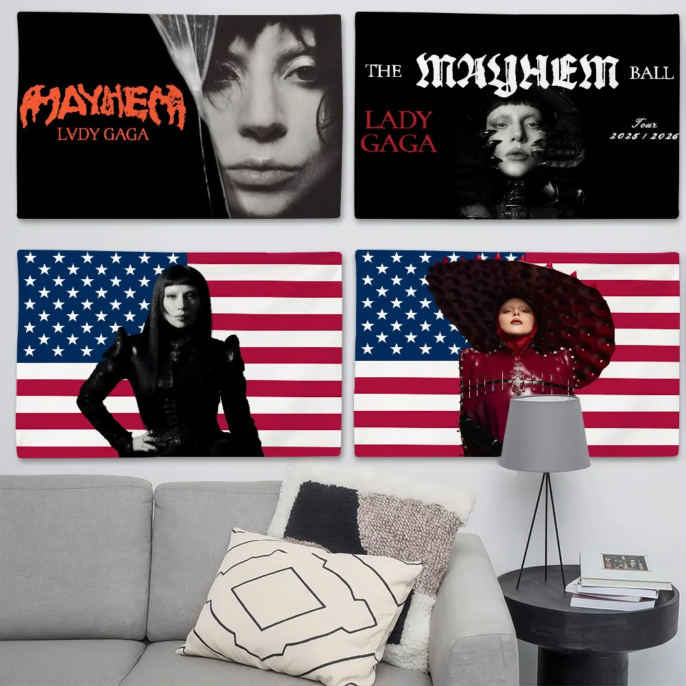 Sängerin L-Lady Gaga Flagge, geeignet für Geburtstagsfeiern, Wohnzimmer, Schlafzimmer und Outdoor-Camping-Dekorationen