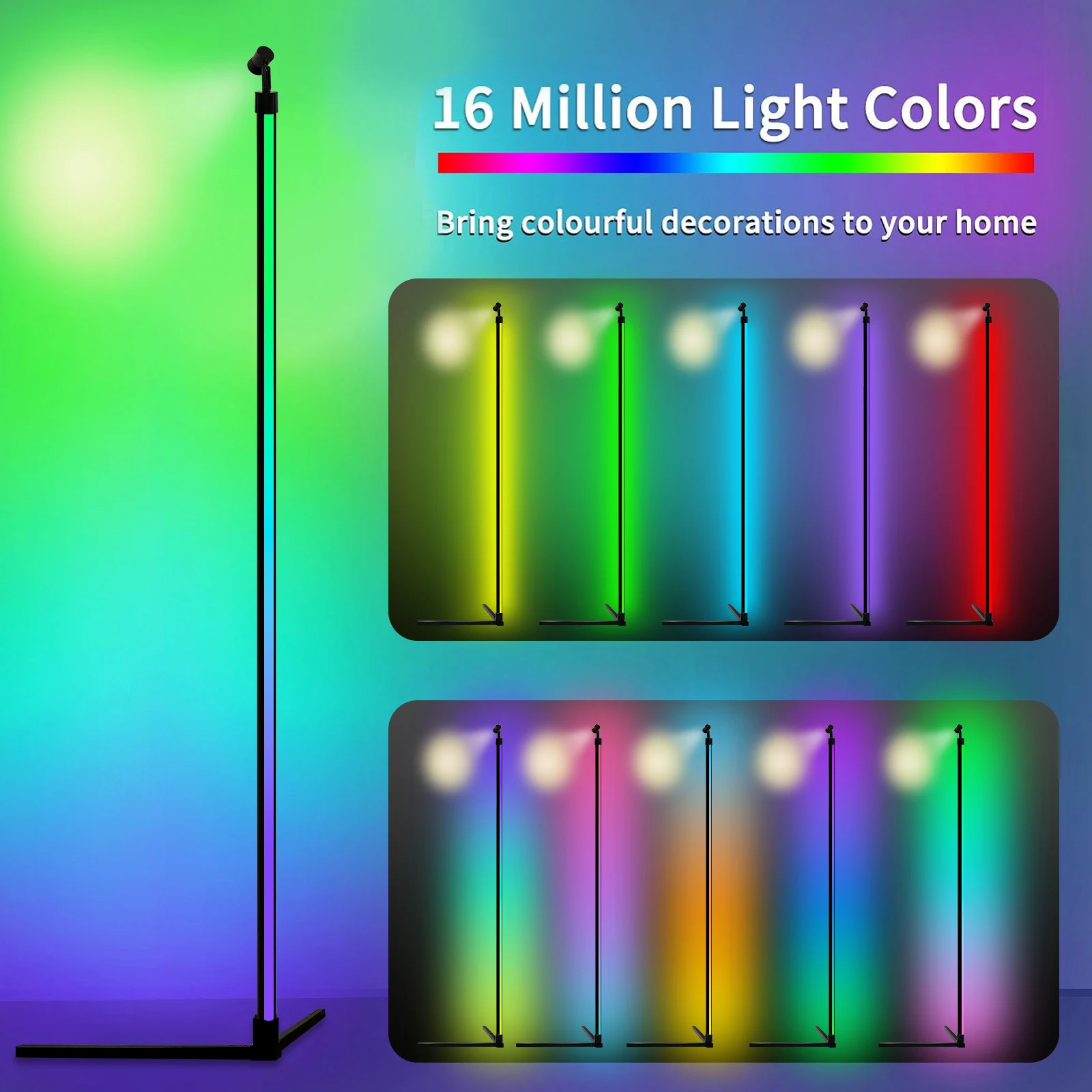 Imagem -03 - Lâmpada de Chão Led Inteligente Rgb Dream Color App e Controle Remoto com Sincronização de Música 16 Milhões de Cores Que Mudam de Lâmpada de Mesa com Luz de Humor