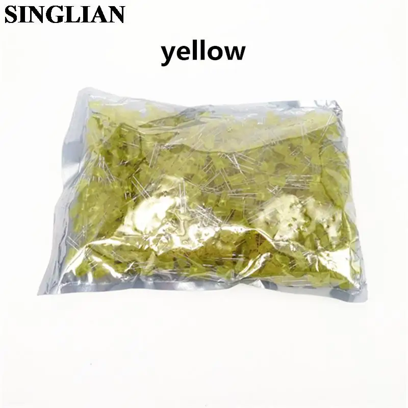 1000pcs/lot 5MM LED Light-emitting Diode Yellow Lamp Bead Yellow Light 5MM LED Lamp Diode Light One Package
