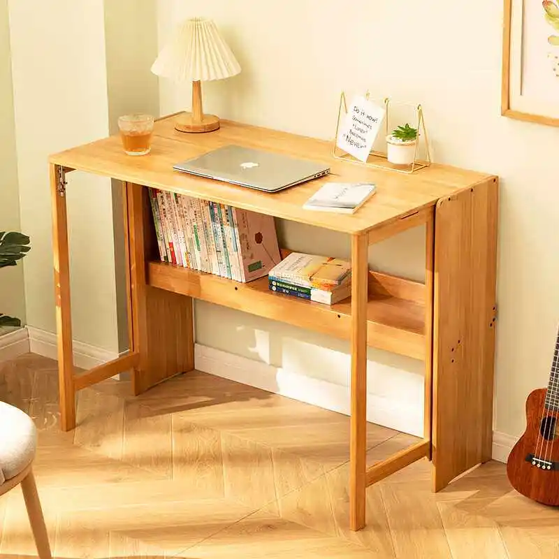 

Space Saving Integrated Computer Desk With Bookshelf Home Student Study Table Ergonomic Writing Office Workstation Storage Rack