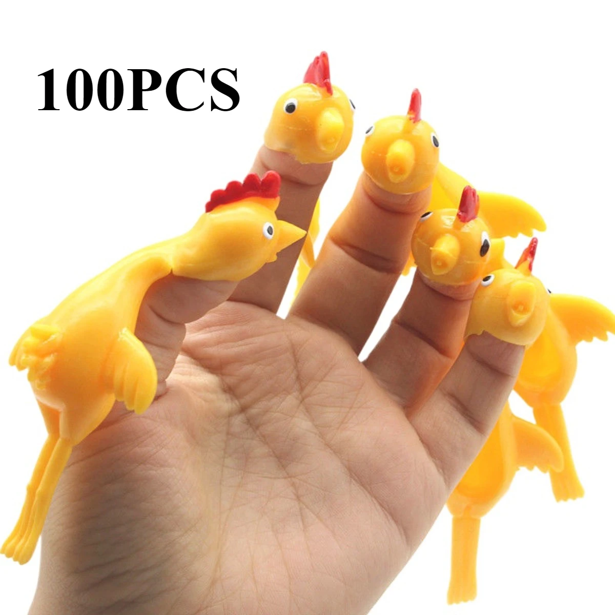 100PCS Stretchy Rubber Chicken Catapult Toys, Novelty Gifts for Kids Adults, Ejection Turkey Toys for Stress Relief Party Favors