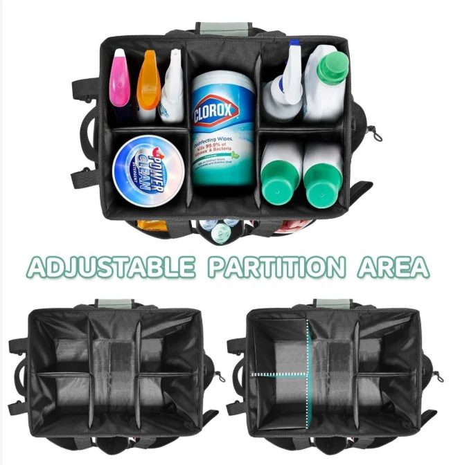 Large Capacity Cleaning Bag Tool Storage Pouch Cleaning Supplies Storage Bag Cleaning Tool Kit Storage Bag Pouch Sanitation Bag