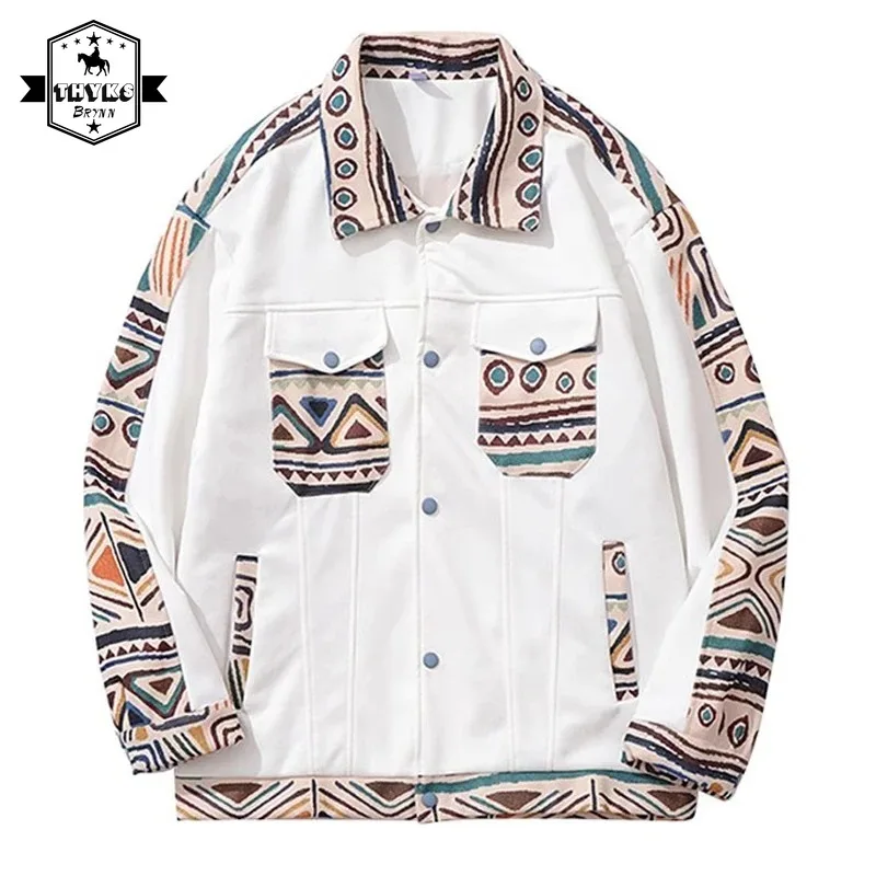 

Autumn Splicing Design Bomber Jacket Men Casual Varsity Retro Baseball Jackets Couple High Street Spring Patchwork Coats Unisex