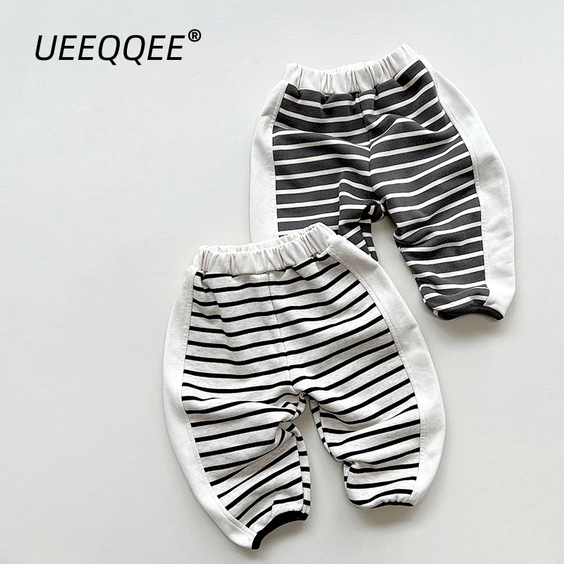 

Striped Patchwork 2023 Spring Autumn New Children Pants Casual Boys Sweatpants Trousers Sport Toddler Wear Kids Clothes For 1-8Y