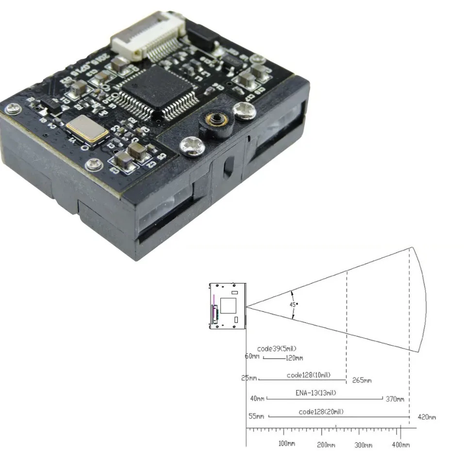 RS232/USB/KB 인터페이스를 갖춘 1D CCD 고감도 OEM 바코드 리더/스캐너 모듈