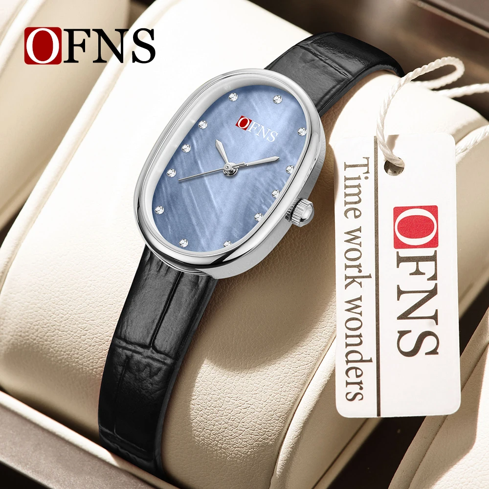 OFNS New 1531 Women's Quartz Fashion Watch, Pearl Mother Point Diamond Oval Quartz Waterproof Luxury Women's Watch 2025