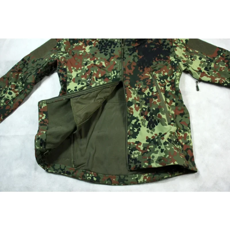 Jungle camouflage tactical jacket, German outdoor soft shell jacket, mountaineering hunting training uniform