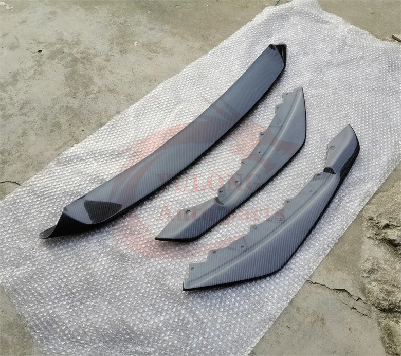 SVR Style Carbon Fiber front Bumper Lip Three pieces for Jaguar F-type SVR Front Bumper 2013-2019 body Kit