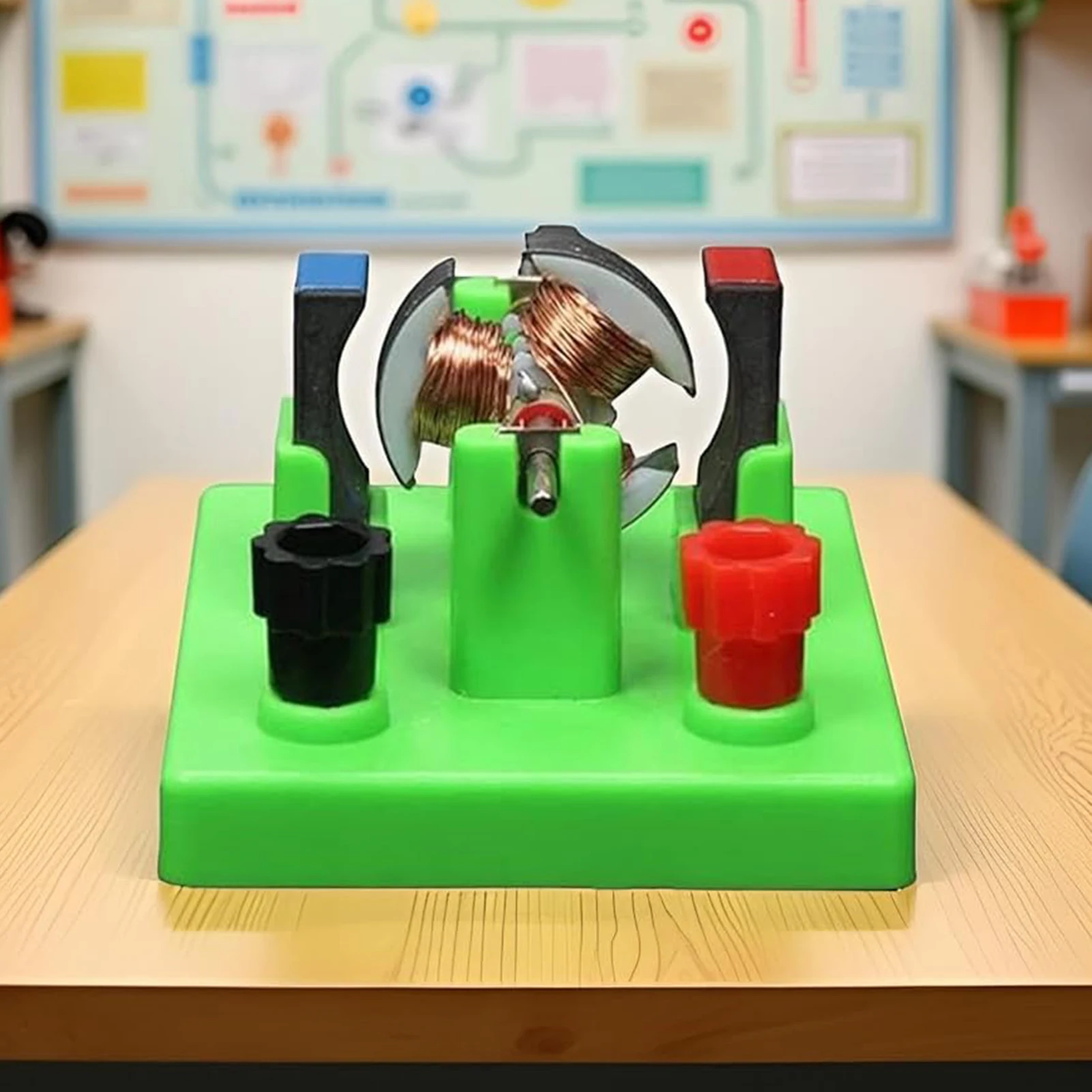 Mini DC Motor Model Educational Physics Experiment Kit - Open Structure STEM Toy for Kids Science Learning, Palm-Sized Electric