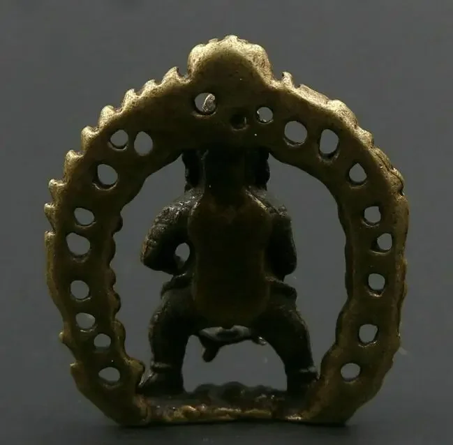 Chinese Bronze Black God Of Wealth Tibetan Barra Mammon Amulet Exorcise Evil Spirits Statue
