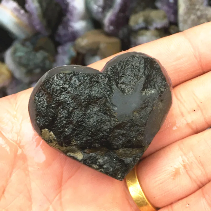 Heart Amethyst Crystal Cluster Natural Druzy Beautiful Amazing Geodes Reiki Healing Gemstone Specimen Collections Home Decor