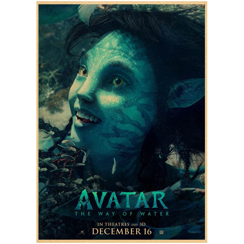 AVATAR 2 The Way of Water Printed Wall  Posters Vintage Kraft Paper  Living Room Home Wall  Art Painting